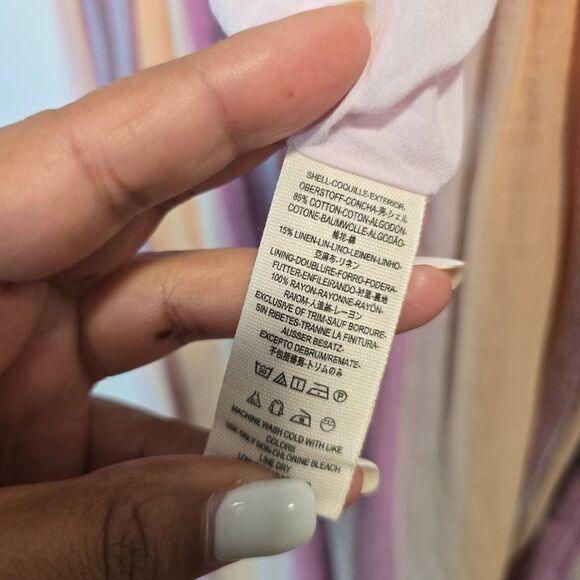 Free People Nora Jumpsuit Women's Medium Multicolor Striped Button V-Neck Sleeve - Picture 7 of 8